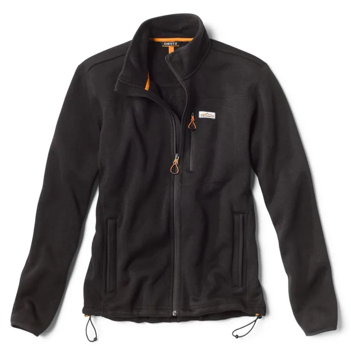 Men R65 Sweater Fleece Jacket Black Orvis Jackets