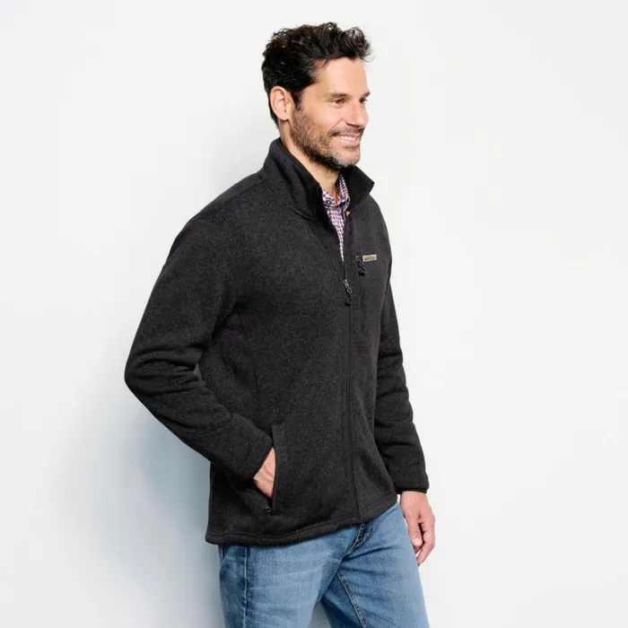 Men R65 Sweater Fleece Jacket Black Orvis Jackets