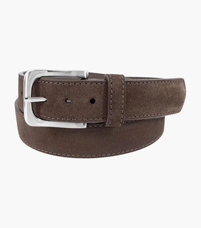 Men Ramirez Genuine Suede Belt Brown Florsheim Belts and Suspenders
