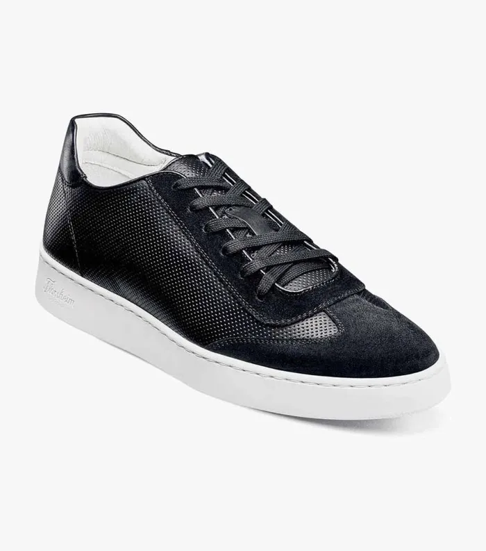 Men Random Plain Toe Lace Up Sneaker Black Florsheim Sneakers