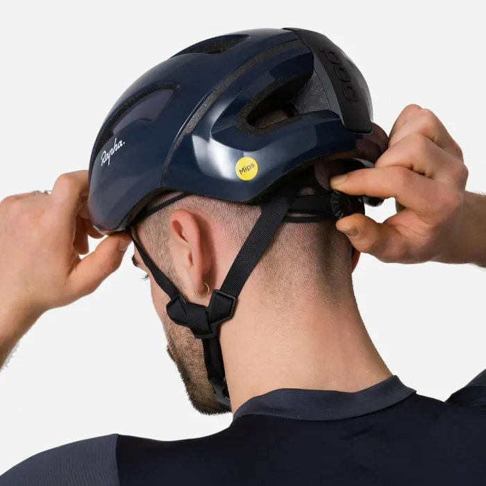 Men Rapha POC Omne Air 8211 EU Whitedark Navy Rapha Hats Gloves and Accessories