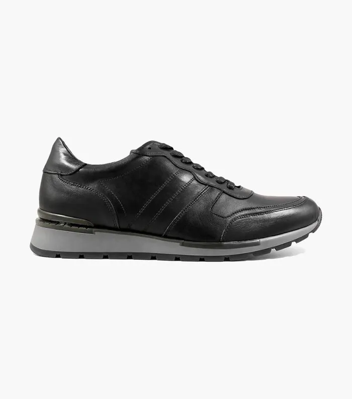 Men Redwood Moc Toe Lace Up Sneaker Black Florsheim Dress Shoes