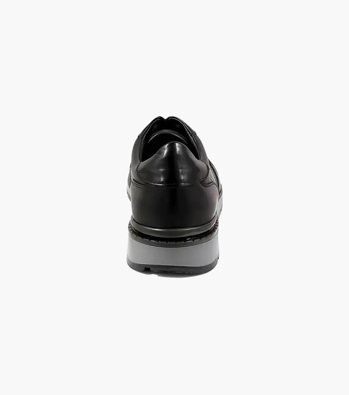 Men Redwood Moc Toe Lace Up Sneaker Black Florsheim Dress Shoes