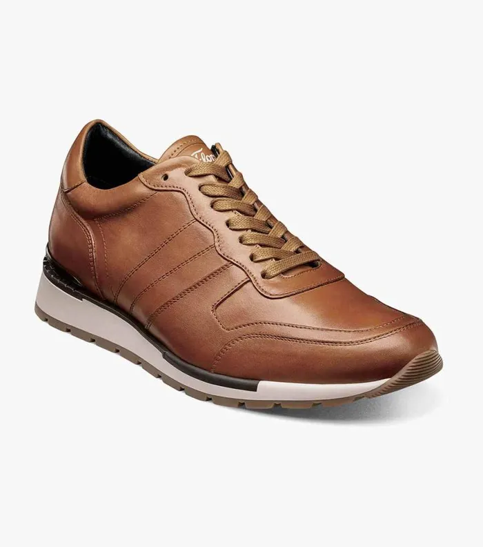 Men Redwood Moc Toe Lace Up Sneaker Cognac Florsheim Dress Shoes