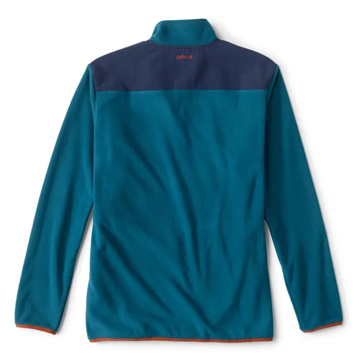 Men Retro Hill Country Microfleece QuarterSnap Blue Lagoonblue Moon Orvis Sweatshirts