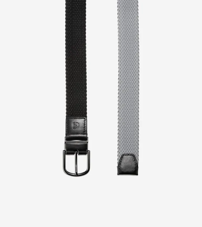 Men Reversible Stretch Belt Blackgray Cole Haan Belts