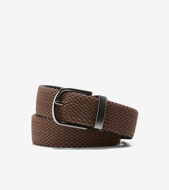 Men Reversible Stretch Belt Brownnavy Cole Haan Belts