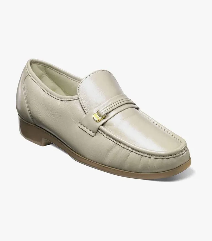 Men Riva Moc Toe Bit Loafer Beige Florsheim Florsheim Comfortech