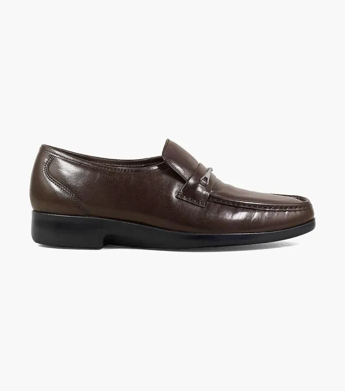 Men Rovito Moc Toe Bit Loafer Brown Florsheim Dress Shoes