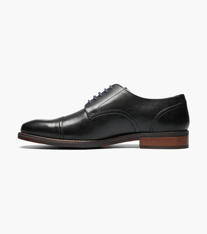 Men Salerno Cap Toe Oxford Black Florsheim Dress Shoes