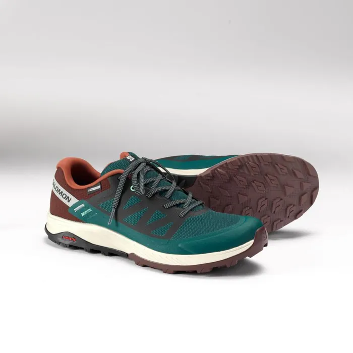 Men Salomonreg Outrise ClimaSalomontrade Waterproof Hiking Shoes Pine Orvis Shoes