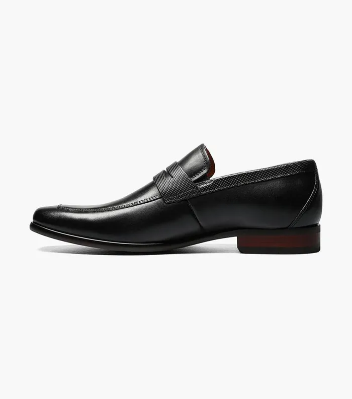 Men Scottsdale Moc Toe Penny Loafer Black Florsheim Dress Shoes