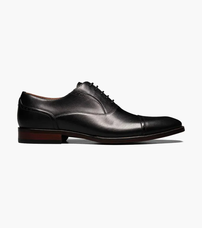 Men Sorrento Cap Toe Oxford Black Florsheim Dress Shoes