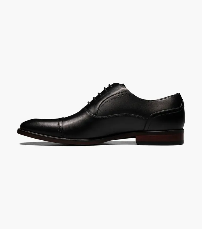 Men Sorrento Cap Toe Oxford Black Florsheim Dress Shoes