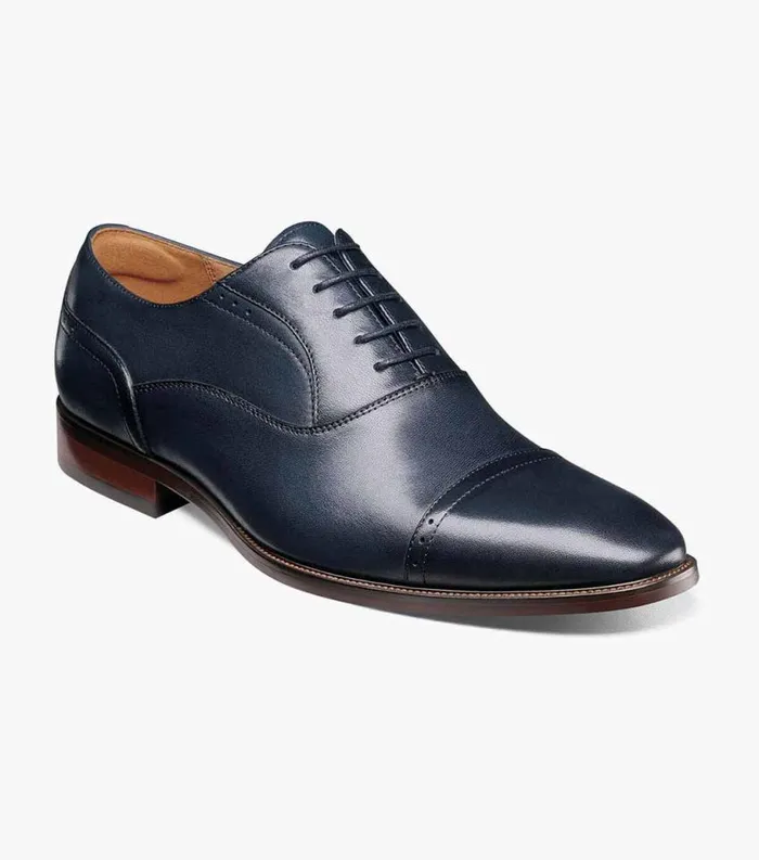 Men Sorrento Cap Toe Oxford Navy Florsheim Dress Shoes