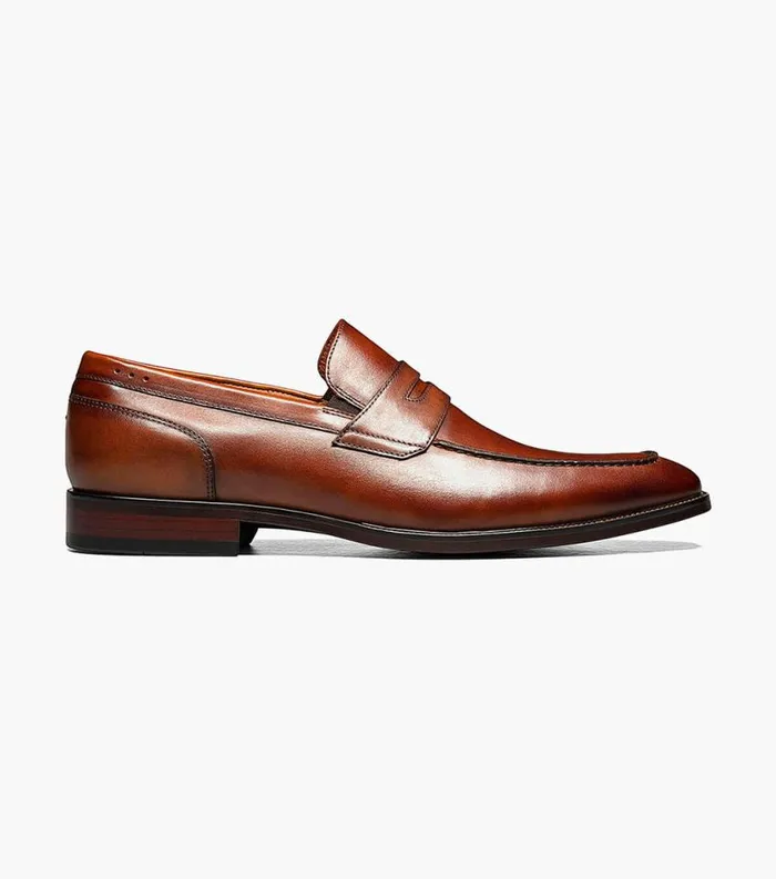 Men Sorrento Moc Toe Penny Loafer Cognac Florsheim Loafers and Slip Ons