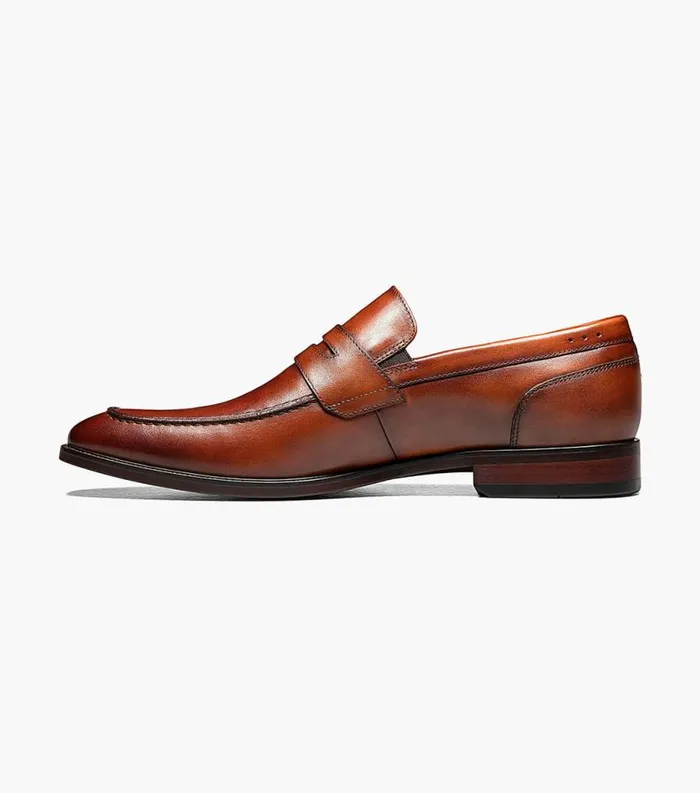 Men Sorrento Moc Toe Penny Loafer Cognac Florsheim Loafers and Slip Ons