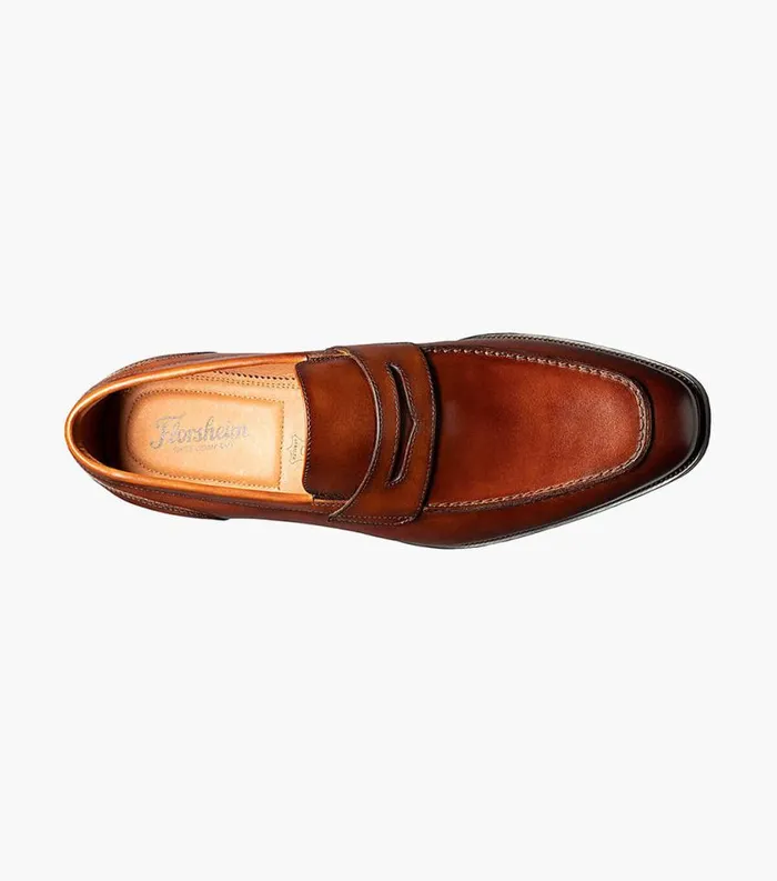 Men Sorrento Moc Toe Penny Loafer Cognac Florsheim Loafers and Slip Ons