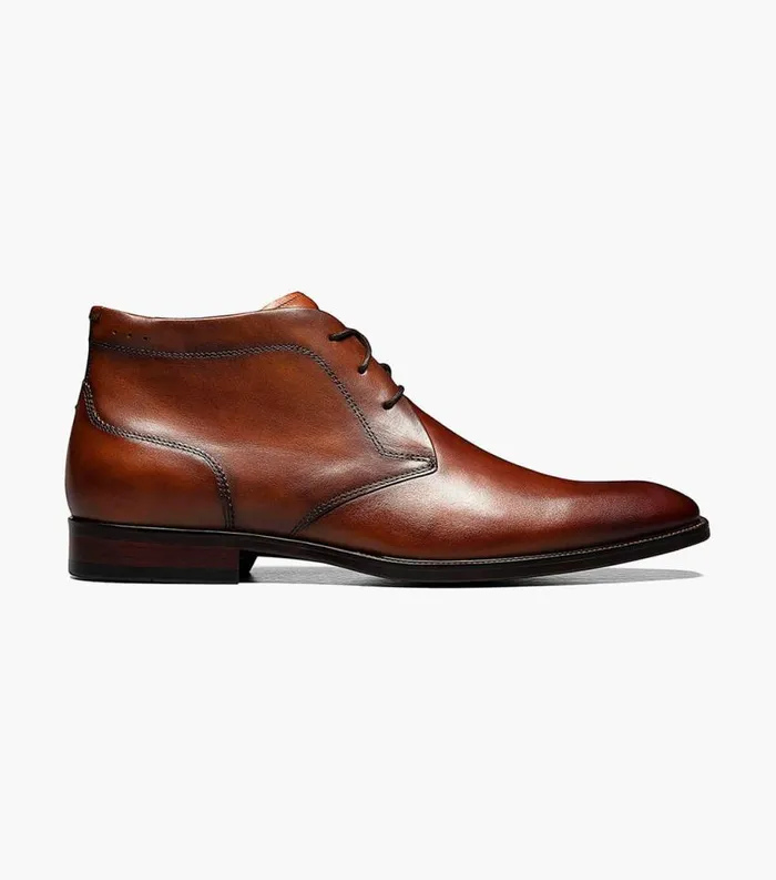 Men Sorrento Plain Toe Chukka Boot Cognac Florsheim Boots
