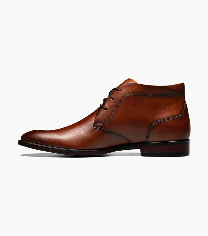 Men Sorrento Plain Toe Chukka Boot Cognac Florsheim Boots