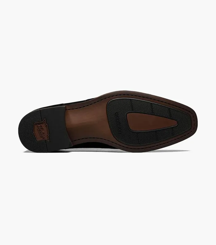 Men Sorrento Plain Toe Single Monk Strap Black Florsheim Dress Shoes
