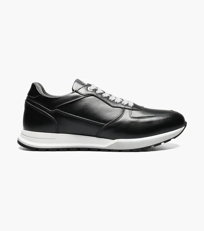 Men Space Moc Toe Lace Up Sneaker Black Florsheim Casual Shoes
