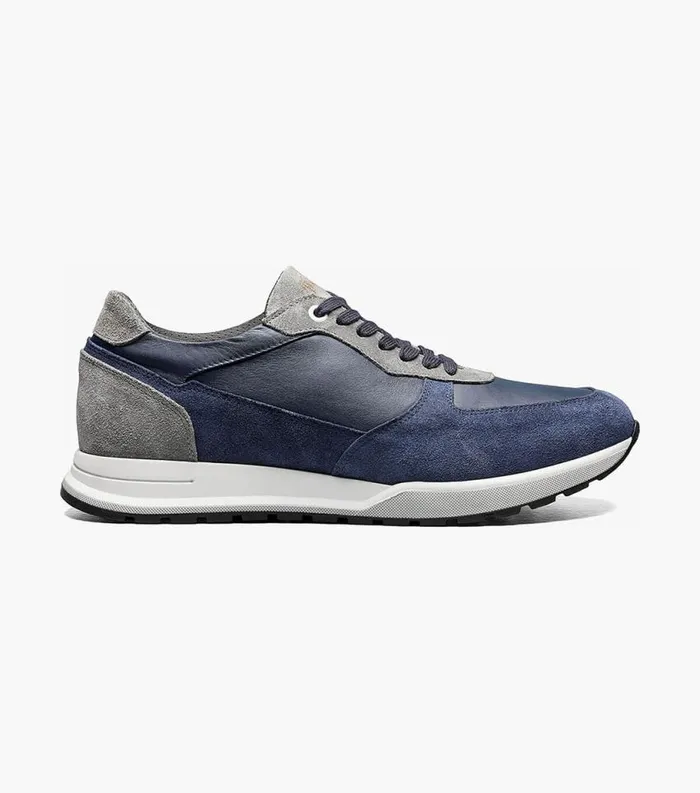 Men Space Moc Toe Lace Up Sneaker Blue Multi Florsheim Casual Shoes