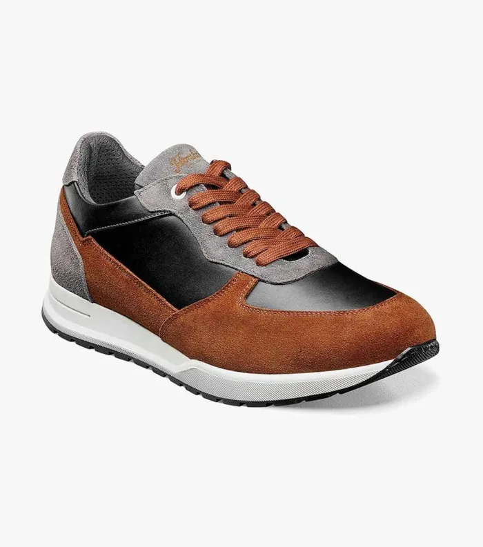 Men Space Moc Toe Lace Up Sneaker Tobacco Multi Florsheim Casual Shoes