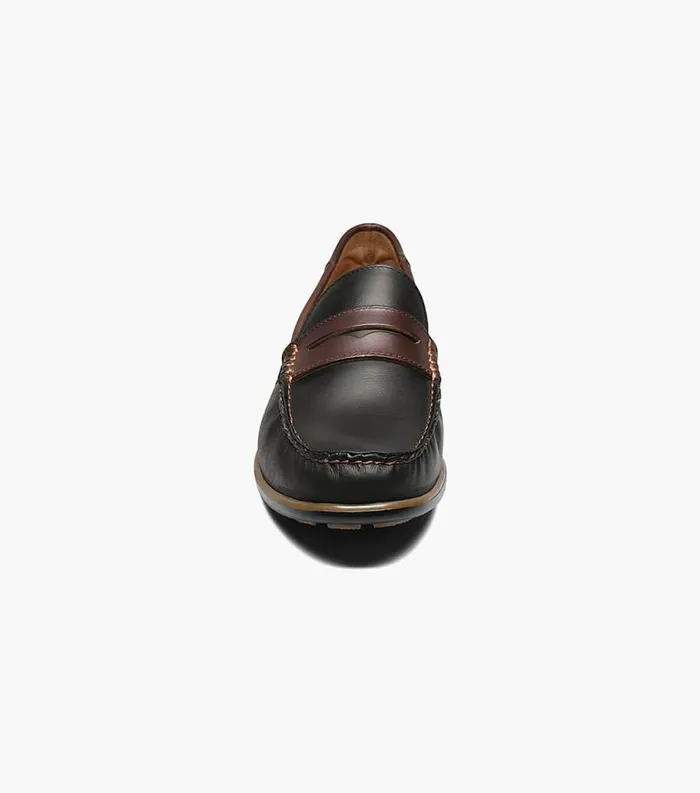 Men Sportster Moc Toe Penny Driver Black Multi Florsheim Casual Shoes