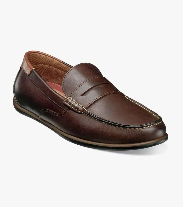Men Sportster Moc Toe Penny Driver Brown Florsheim Casual Shoes