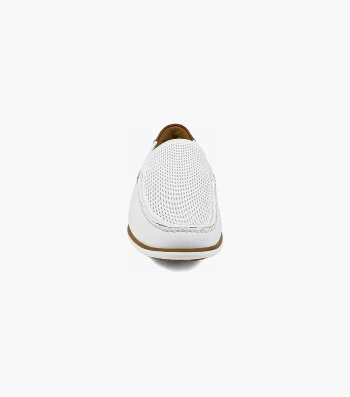 Men Sportster Moc Toe Venetian Driver White Florsheim Casual Shoes