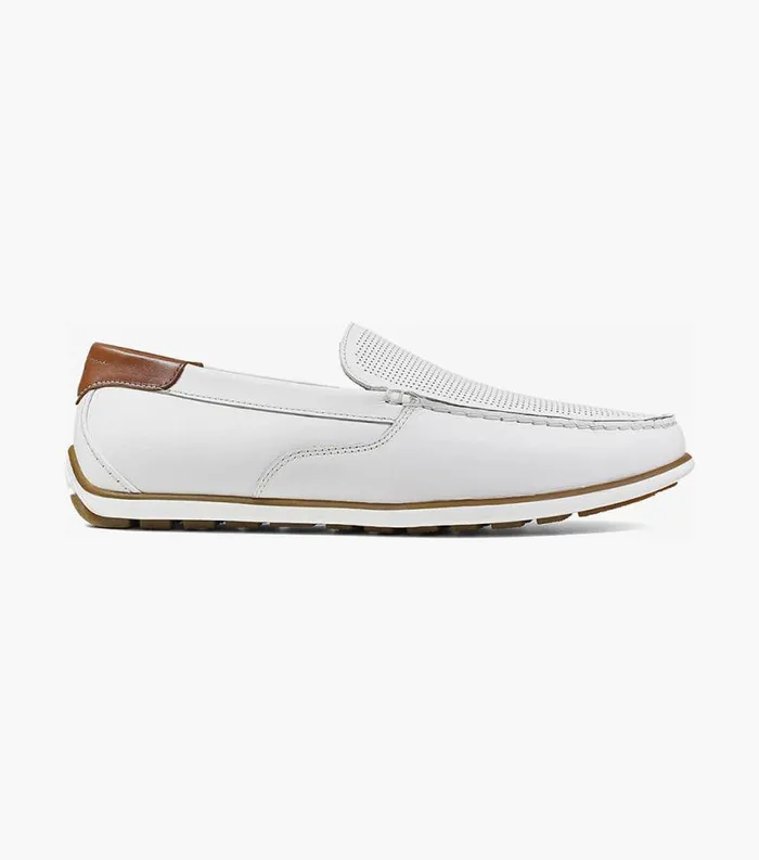 Men Sportster Moc Toe Venetian Driver White Florsheim Casual Shoes