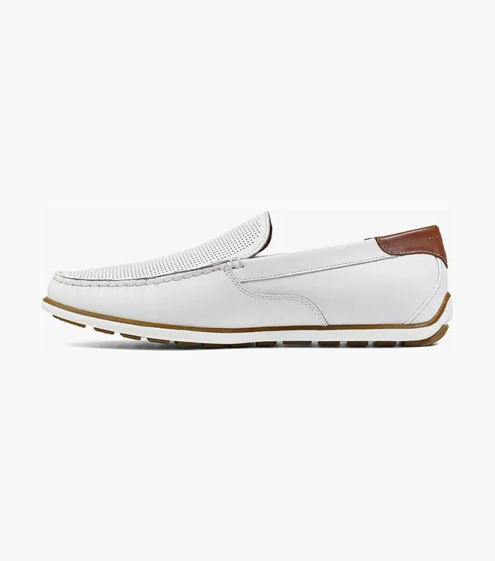 Men Sportster Moc Toe Venetian Driver White Florsheim Casual Shoes