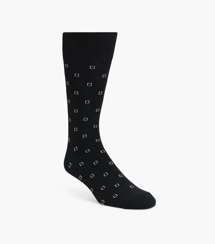 Men Square Neat Crew Dress Socks Black Florsheim Socks