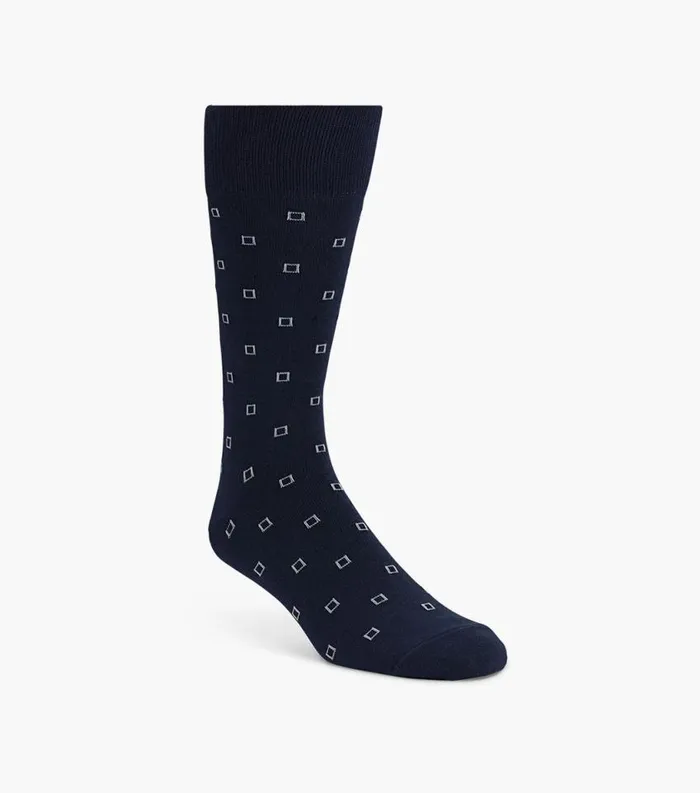 Men Square Neat Crew Dress Socks Navy Florsheim Socks