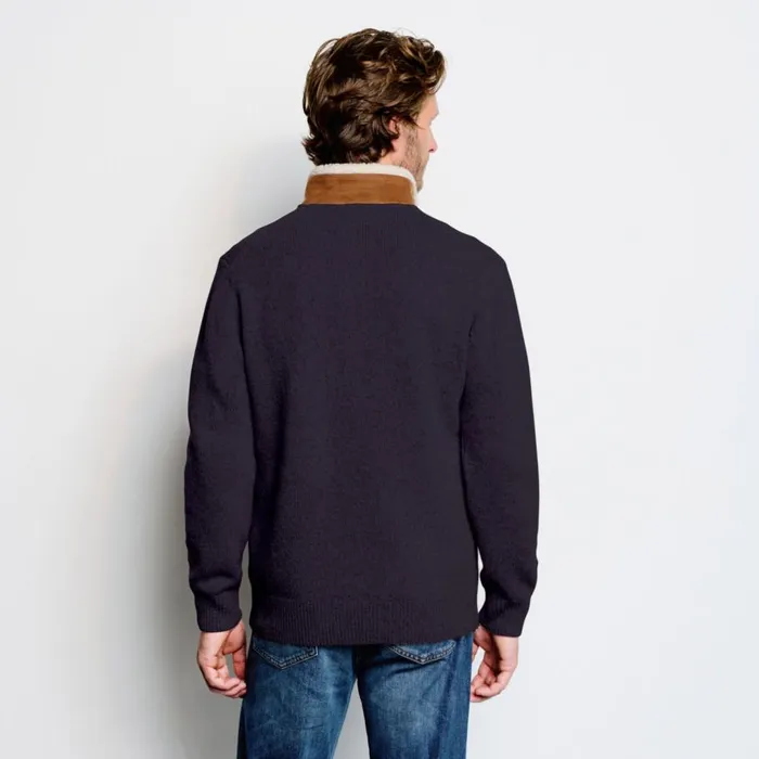Men Stowe QuarterZip Sweater Navy Orvis Sweaters
