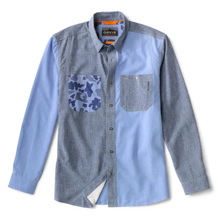 Men Tech Chambray MashUp Work Shirt Blue Chambray Multi Orvis Shirts