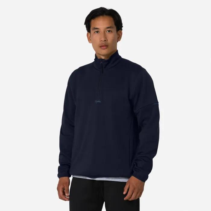 Men Tech Fleece Half Zip Blackgreynight Sky Pageant Blue Rapha Hoodies and Sweatshirts
