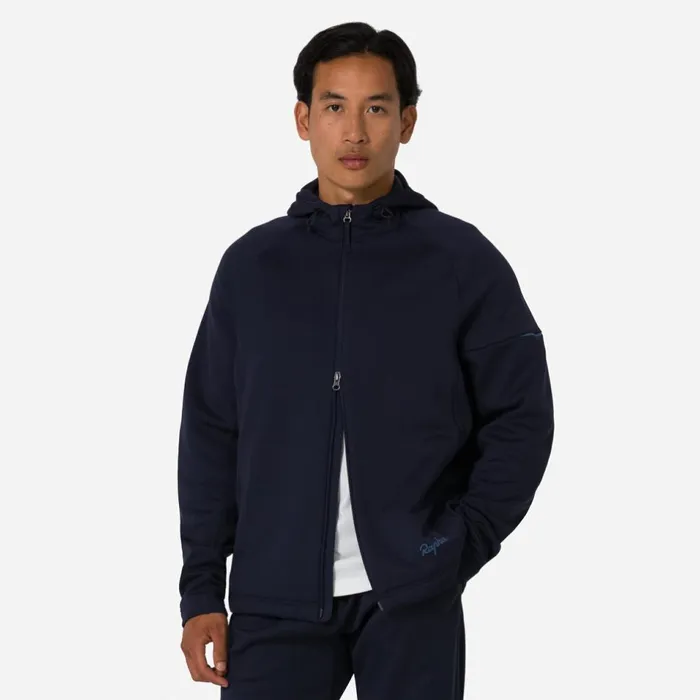 Men Tech Fleece Zip Hoodie Blackgreynight Sky Pageant Blue Rapha Hoodies and Sweatshirts