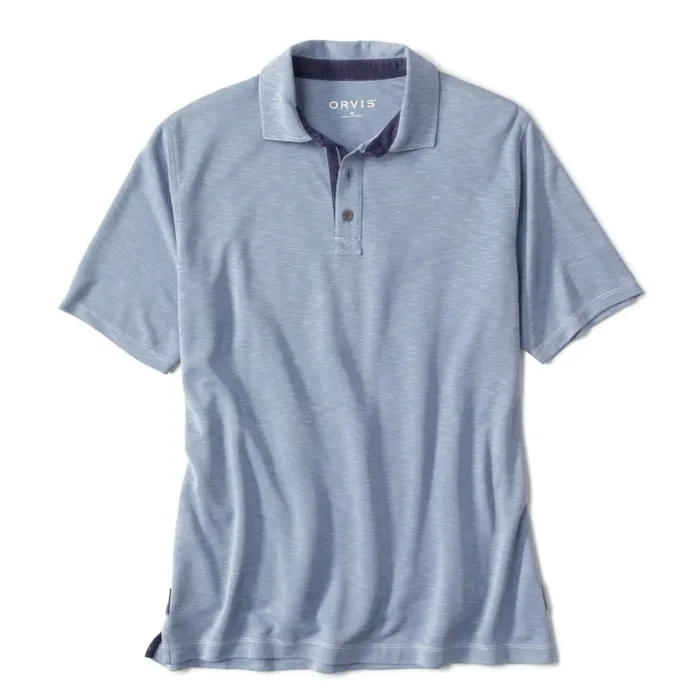 Men Three Forks Polo Shirt Dusty Blue Orvis Shirts