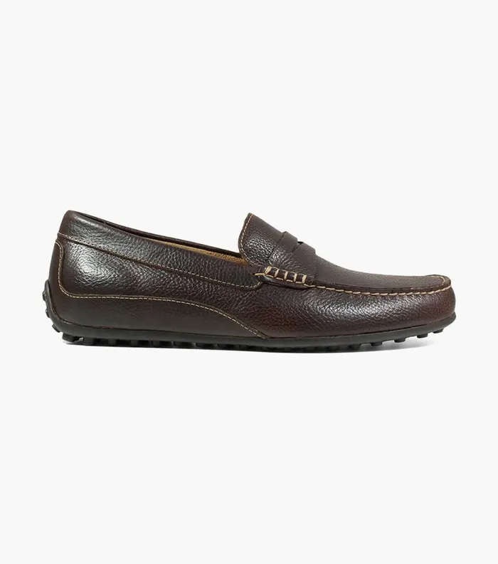 Men Throttle Moc Toe Penny Loafer Brown Florsheim Dress Shoes