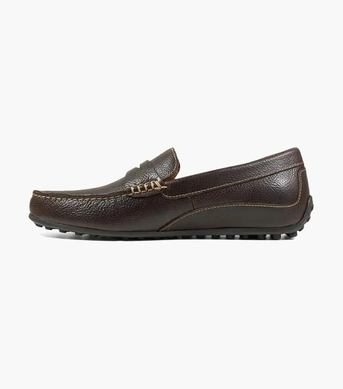 Men Throttle Moc Toe Penny Loafer Brown Florsheim Dress Shoes
