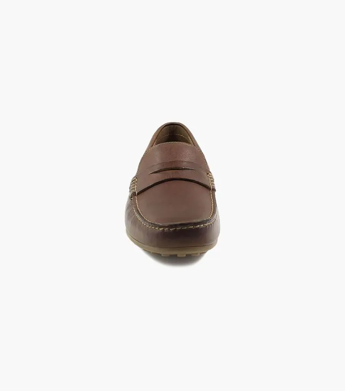 Men Throttle Moc Toe Penny Loafer Cognac Florsheim Dress Shoes