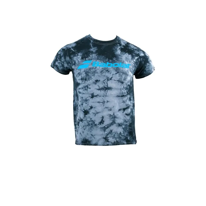 Men Tops Babolat Crystal Tie Dye Logo Tee Blackgrey Tiedye