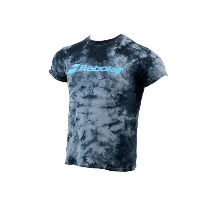 Men Tops Babolat Crystal Tie Dye Logo Tee Blackgrey Tiedye