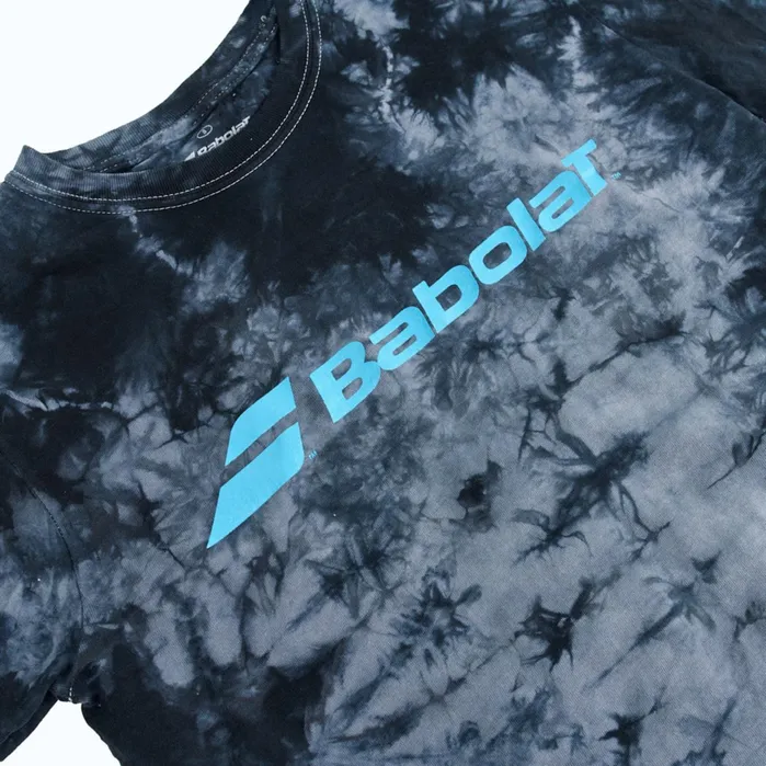 Men Tops Babolat Crystal Tie Dye Logo Tee Blackgrey Tiedye