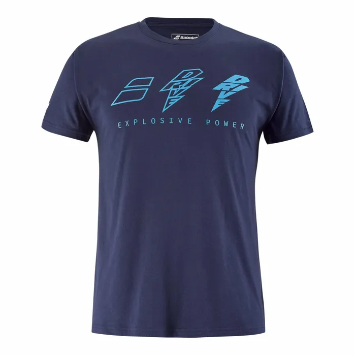 Men Tops Babolat Drive Cotton Tee Men Blue