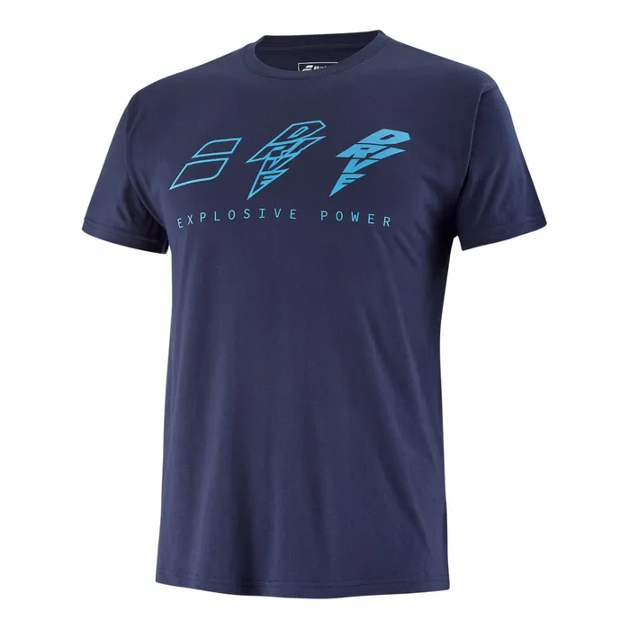 Men Tops Babolat Drive Cotton Tee Men Blue
