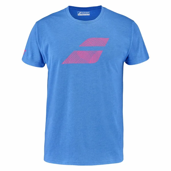 Men Tops Babolat Exercise Big Flag Tee Heather Blue