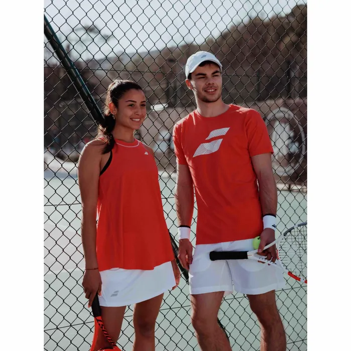 Men Tops Babolat Exercise Big Flag Tee Heather Red